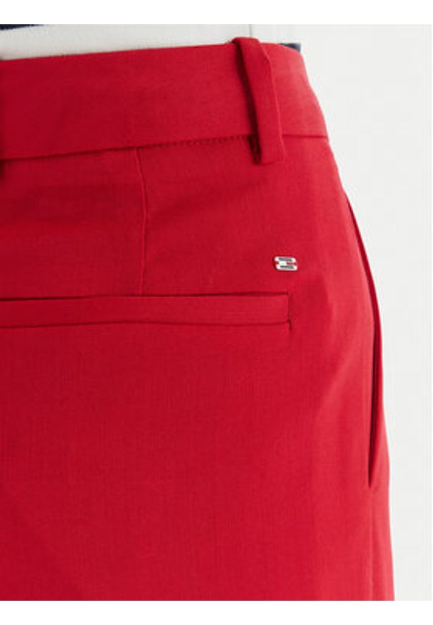 TOMMY HILFIGER - Tommy Hilfiger Spodnie materiałowe Timeless WW0WW48352 Czerwony Straight Fit. Kolor: czerwony. Materiał: syntetyk