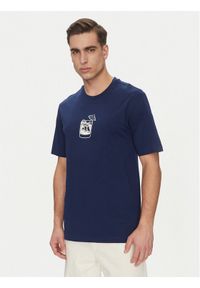 Adidas - adidas T-Shirt Lounge Drink Graphic JJ4014 Granatowy Regular Fit. Kolor: niebieski. Materiał: bawełna #1