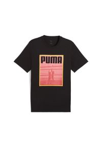 Puma - Męska koszulka Graphics Volley PUMA Black. Kolor: czarny. Materiał: guma. Wzór: nadruk