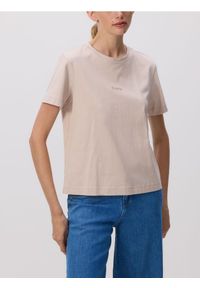 Reserved - T-shirt z nadrukiem - złamana biel. Materiał: dzianina, bawełna. Wzór: nadruk