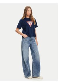 Guess Jeans T-Shirt W5GI20 KCTG1 Granatowy Regular Fit. Kolor: niebieski. Materiał: bawełna