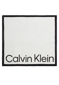 Calvin Klein Chusta Aop Logo Jaquard Scarf 130X130 K60K611125 Écru. Materiał: wiskoza