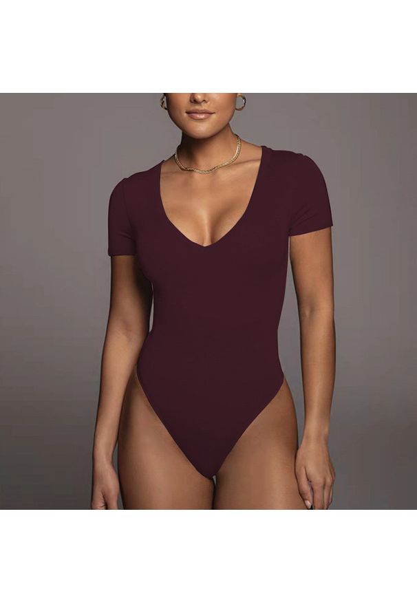 Intica - Body z krótkim rękawem i dekoltem V elastyczne Ieteke. Kolor: biały. Materiał: materiał. Długość: krótkie. Wzór: gładki