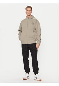 Adidas - adidas Bluza Z.N.E. JC5495 Beżowy Regular Fit. Kolor: beżowy. Materiał: bawełna, syntetyk #5