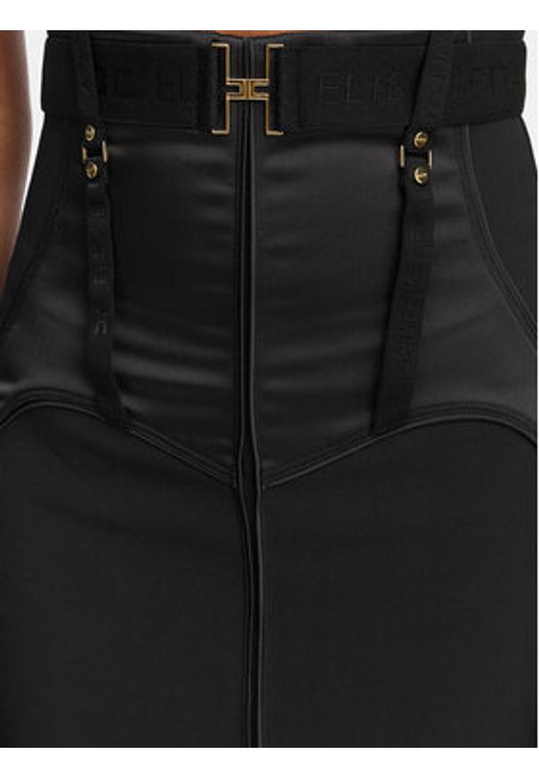 Elisabetta Franchi Spódnica ołówkowa GO-148-62E2-V440 Czarny Slim Fit. Kolor: czarny. Materiał: syntetyk