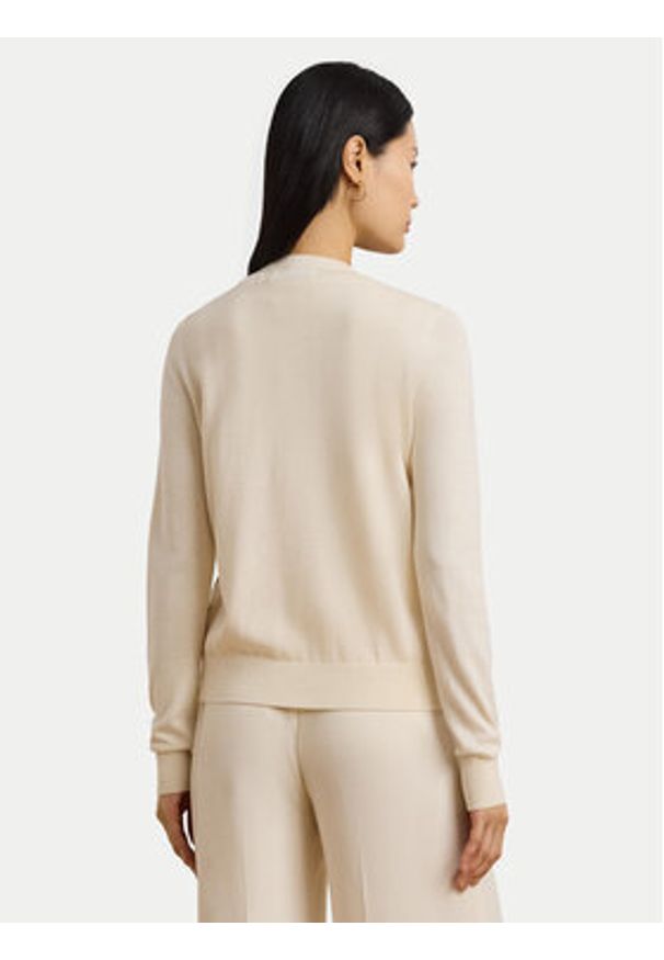 Lauren Ralph Lauren - LAUREN RALPH LAUREN Kardigan 200963632001 Beżowy Regular Fit. Kolor: beżowy. Materiał: bawełna