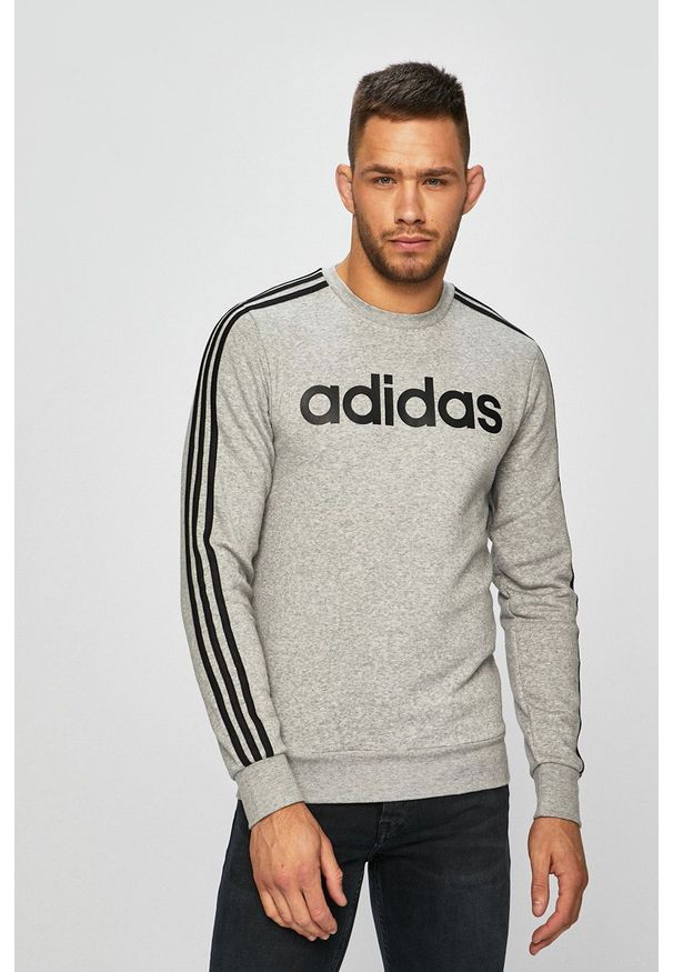 Adidas - adidas - Bluza. Okazja: na co dzień. Kolor: szary. Materiał: dzianina. Styl: casual