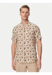 Bugatti Koszula 9253-18908E Beżowy jasny Regular Fit. Kolor: beżowy. Materiał: len #1