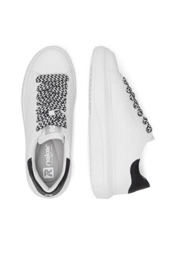 Rieker Revolution Lifestyle Sneakersy W1201-80 Biały. Kolor: biały. Materiał: skóra