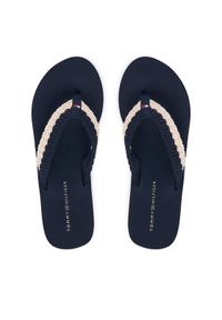 TOMMY HILFIGER - Tommy Hilfiger Japonki Th Wedge Crochet Summer Sandal FW0FW09420 Granatowy. Kolor: niebieski. Materiał: materiał #1