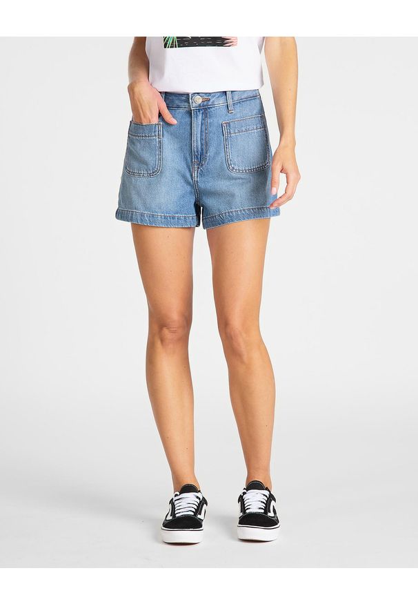 Lee - LEE PATCHPOCKET SHORT DAMSKIE SZORTY JEANSOWE L30RLJIL 112106591. Materiał: jeans