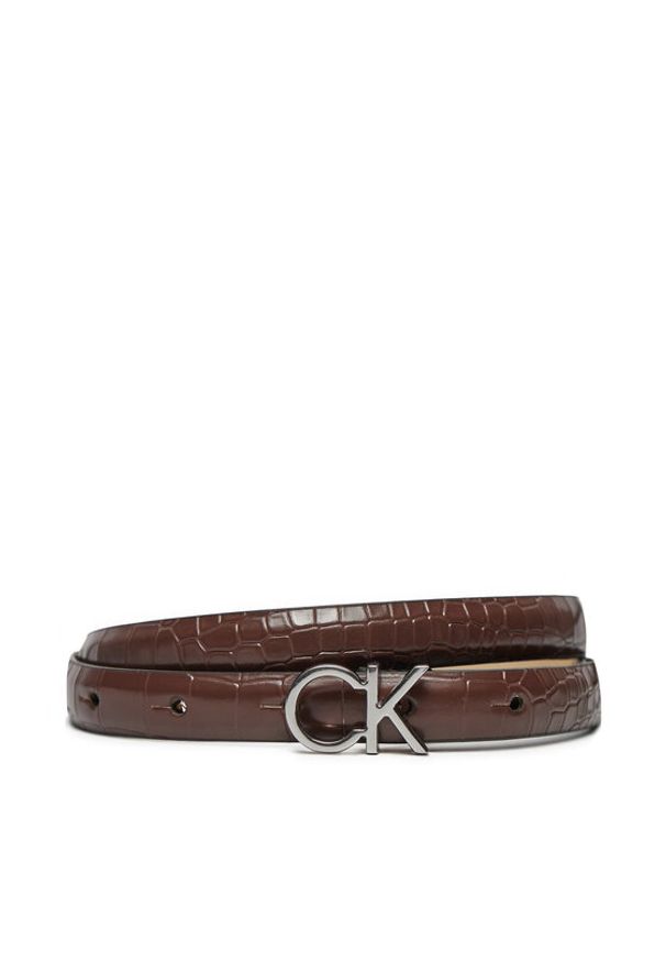 Calvin Klein Pasek Damski K60K612390 Brązowy. Kolor: brązowy. Materiał: skóra