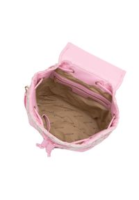 Wittchen - Damski plecak z tkaniny w kratę z błyszczącym owadem beżowo-różowy. Kolor: różowy, beżowy, wielokolorowy. Materiał: syntetyk, materiał. Wzór: haft, aplikacja. Styl: elegancki #3
