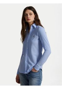 Polo Ralph Lauren Koszula 211664427001 Błękitny Slim Fit. Typ kołnierza: polo. Kolor: niebieski. Materiał: bawełna