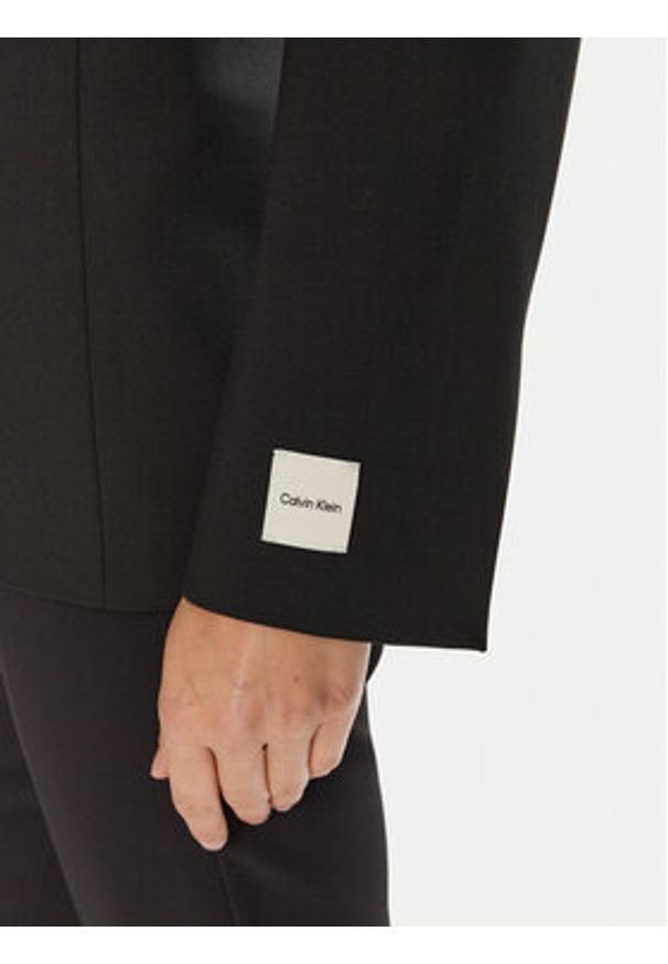 Calvin Klein Marynarka K20K207632 Czarny Slim Fit. Kolor: czarny. Materiał: wełna, syntetyk