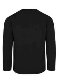 Klasyczny Sweter Męski - Rigon - Bawełna - Czarny. Kolor: czarny. Materiał: bawełna. Wzór: nadruk. Styl: klasyczny