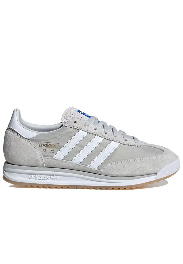 Adidas - Buty adidas Originals SL RS 72 JI1281 - szare. Okazja: na uczelnię. Zapięcie: pasek. Kolor: szary. Materiał: guma, zamsz, nylon. Szerokość cholewki: normalna. Wzór: aplikacja, paski. Sezon: lato