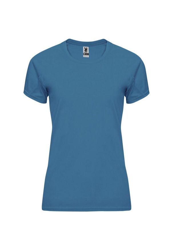 ROLY - Damska Koszulka Sportowa Z Krótkim Rękawem Bahrain. Kolor: niebieski. Długość rękawa: krótki rękaw. Długość: krótkie. Sport: turystyka piesza