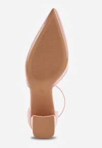 Renee - Różowe Czółenka z Imitacji Zamszu na Słupkowym Obcasie ze Szpiczastym Noskiem Hadina. Okazja: na randkę. Nosek buta: szpiczasty. Zapięcie: pasek. Kolor: różowy. Materiał: zamsz. Obcas: na obcasie. Wysokość obcasa: średni #3