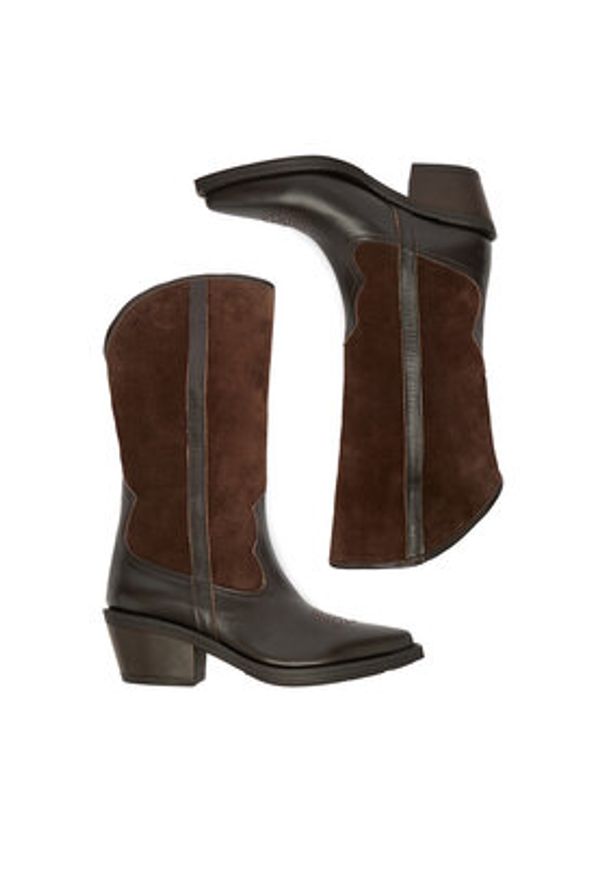 Badura Kowbojki EO-BAYLOR-07101 Brązowy. Kolor: brązowy. Materiał: skóra, zamsz