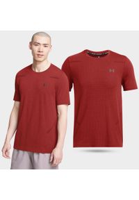 Koszulka fitness męska Under Armour t-shirt sportowy z krótkim rękawem. Kolor: czerwony. Długość rękawa: krótki rękaw. Długość: krótkie. Sport: fitness