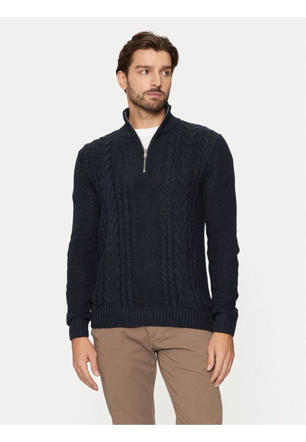 Jack & Jones - Jack&Jones Sweter Craig 12260826 Granatowy Regular Fit. Kolor: niebieski. Materiał: syntetyk