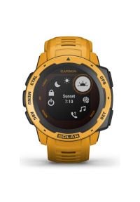 Zegarek sportowy GARMIN Instinct Solar Żółty. Kolor: żółty. Materiał: włókno. Styl: sportowy #4