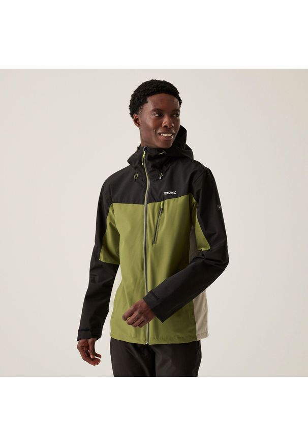 Regatta - Męska kurtka turystyczna przeciwdeszczowa z membraną Birchdale. Kolor: zielony. Sport: turystyka piesza
