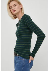G-Star RAW - G-Star Raw longsleeve damski kolor zielony. Okazja: na co dzień. Kolor: zielony. Materiał: bawełna, dzianina. Długość rękawa: długi rękaw. Styl: casual #1