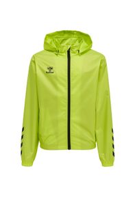Kurtka do piłki nożnej dla dzieci Hummel Core XK Kids Spray Jacket. Kolor: żółty, wielokolorowy, zielony