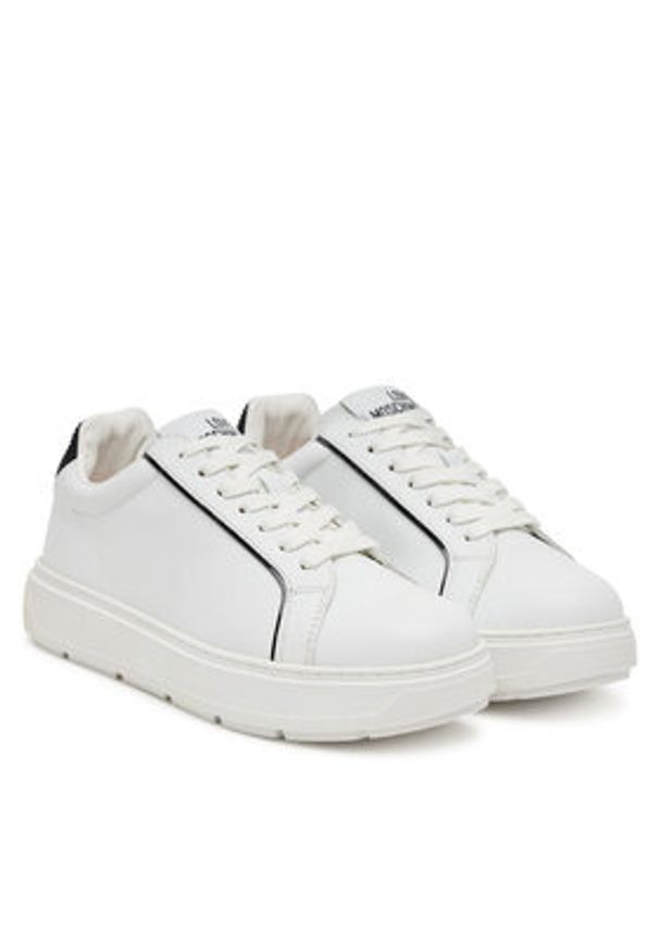 Love Moschino - LOVE MOSCHINO Sneakersy JA15184G1NIAC10B40 Biały. Kolor: biały. Materiał: skóra