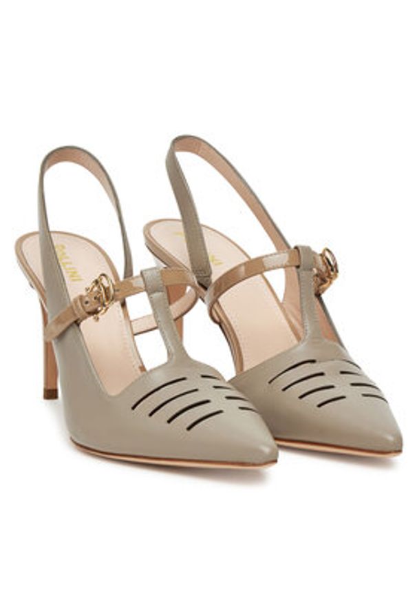 Pollini Sandały PA10138C0MPA210A Beżowy. Kolor: beżowy. Materiał: skóra