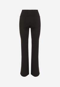 Born2be - Czarne Legginsy Dzwony z Wysokim Stanem i Szeroką Gumką w Talii Idoreia. Okazja: na co dzień. Stan: podwyższony. Kolor: czarny. Styl: elegancki, casual