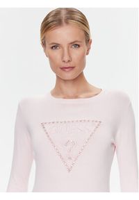 Guess Sweter W4RR53 Z2NQ2 Różowy Slim Fit. Kolor: różowy. Materiał: wiskoza #3