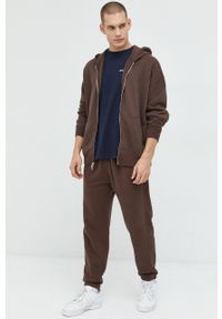 Abercrombie & Fitch bluza męska kolor brązowy z kapturem gładka. Typ kołnierza: kaptur. Kolor: brązowy. Materiał: dzianina. Wzór: gładki #5