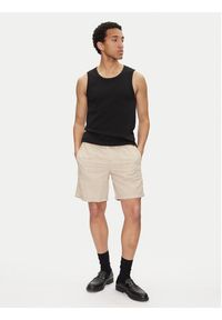 Calvin Klein Jeans Szorty materiałowe J30J327300 Beżowy Regular Fit. Kolor: beżowy. Materiał: len #4