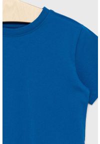OVS t-shirt bawełniany dziecięcy z nadrukiem. Kolor: niebieski. Materiał: bawełna. Wzór: nadruk #3