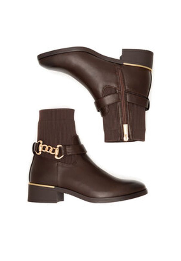 Jenny Fairy Botki HY25653-2 Brązowy. Kolor: brązowy. Materiał: skóra