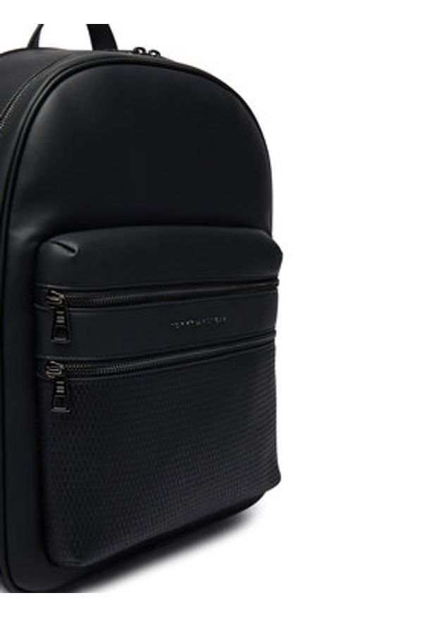 TOMMY HILFIGER - Tommy Hilfiger Plecak Th Woven Backpack AM0AM14093 Czarny. Kolor: czarny. Materiał: skóra