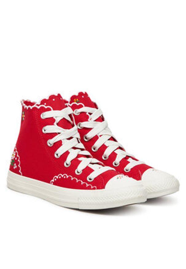 Converse Trampki Chuck Taylor All Star Embroidered Flowers A13518C Czerwony. Kolor: czerwony. Materiał: materiał