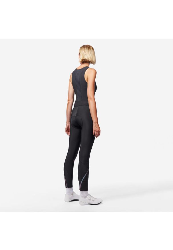 VAN RYSEL - Spodnie rowerowe damskie zimowe Van Rysel Quick-Zip. Kolor: czarny. Materiał: materiał, polar. Sezon: zima. Sport: kolarstwo