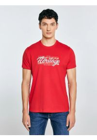 Big-Star - Koszulka męska z nadrukiem czerwona Keren 603. Kolor: czerwony. Materiał: bawełna. Wzór: nadruk #6