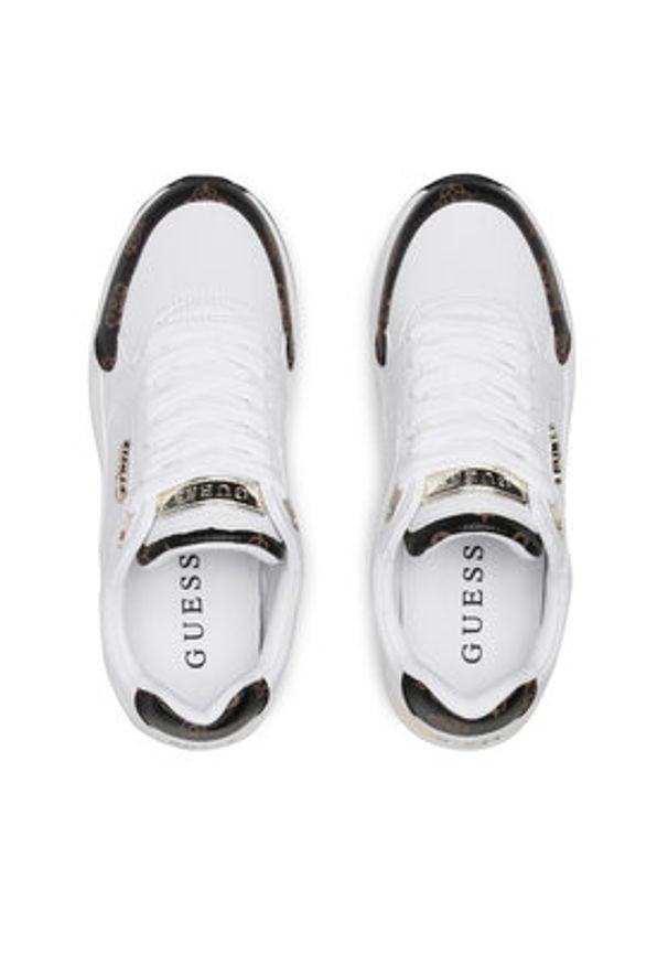 Guess Sneakersy Moxea FL5MOX FAL12 Biały. Kolor: biały. Materiał: skóra