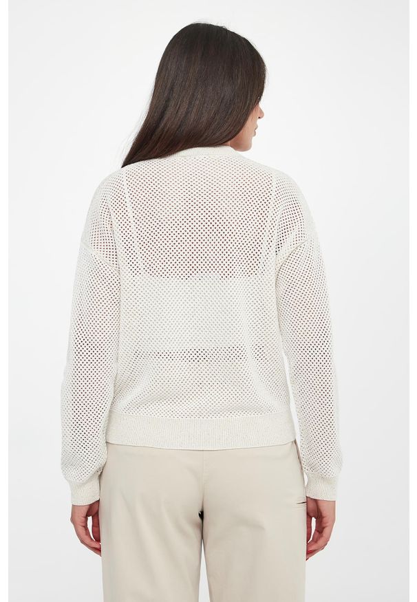 Sweter damski ażurowy z cekinami PESERICO. Wzór: ażurowy