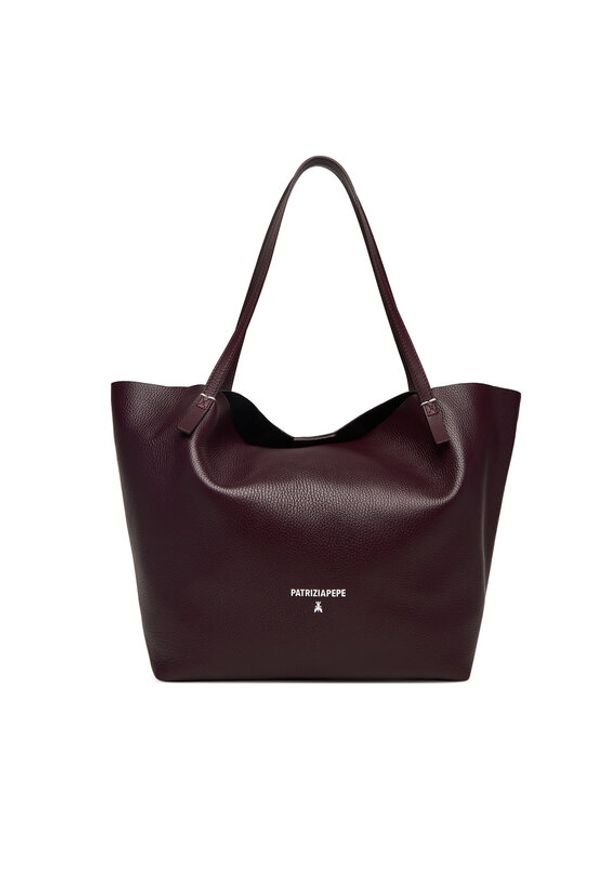 Patrizia Pepe Torebka 2B0130/L148-M536 Fioletowy. Kolor: fioletowy. Materiał: skórzane