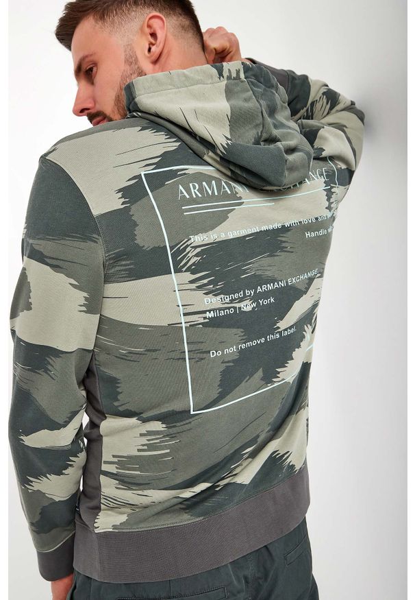Armani Exchange - Bluza ARMANI EXCHANGE. Typ kołnierza: kaptur. Długość rękawa: długi rękaw. Długość: długie. Wzór: nadruk