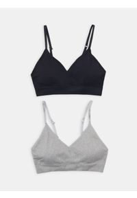 Sinsay - Prążkowane topy z wyjmowanymi miseczkami 2 pack - czarny. Kolor: czarny. Materiał: prążkowany. Rodzaj stanika: wyciągane miseczki #1