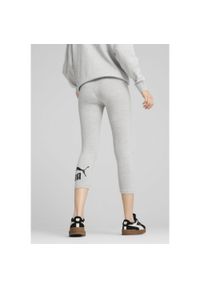 Puma - Damskie legginsy 3/4 z małym logo No. 1 ESS PUMA Light Gray Heather. Kolor: szary. Materiał: guma. Wzór: nadruk