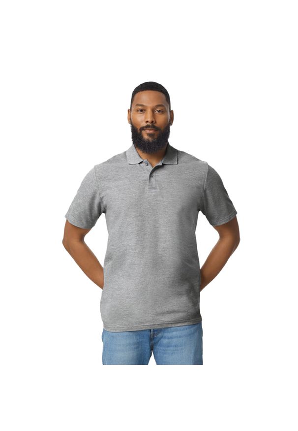GILDAN - Koszulka Polo Dla Dorosłych Unisex Softstyle Pique. Typ kołnierza: polo. Kolor: szary
