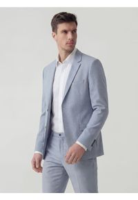 Reserved - Marynarka slim fit w kratę - jasnoniebieski. Kolor: niebieski. Materiał: wiskoza, tkanina #1